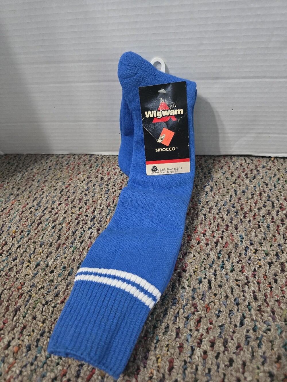 Wigwam Sirocco Wool Blend Socks NWT Sock Sz 8.5-11 Shoe Sz  5-9 Blue Striped
